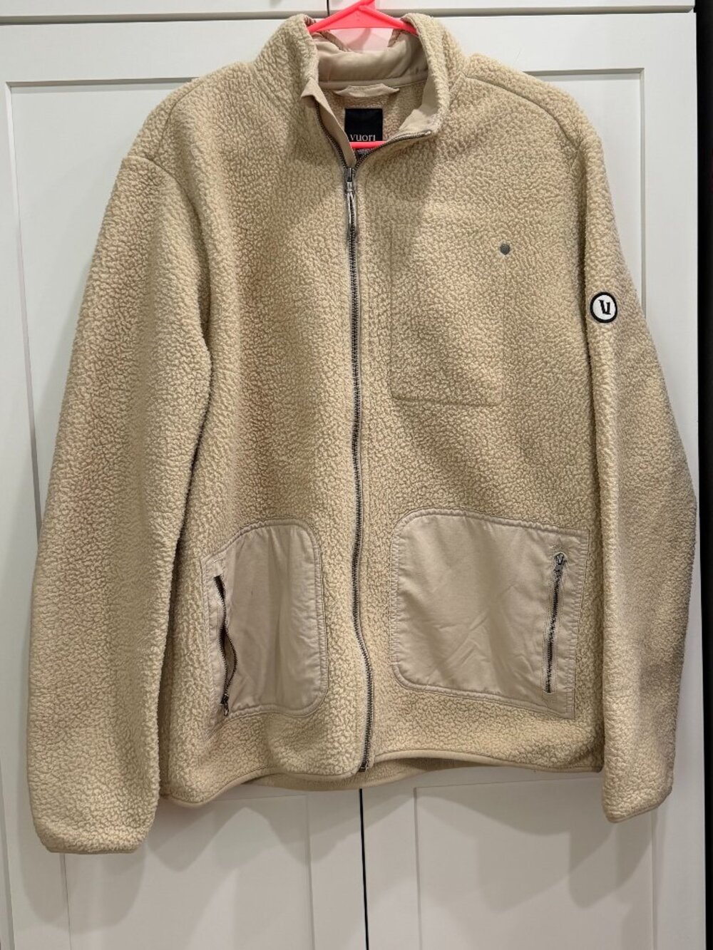 Vuori Women's Alpine Jacket, Cream, L, 2 front zip pockets, inside pocket